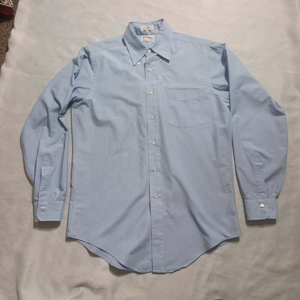 Sero Chambrox Pin Point Oxford Shirt Size 15.5 35 Blue Long Sleeve